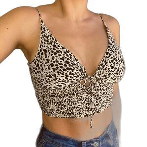 URBAN OUTFITTERS Jolie Cheetah Leopard Cutout Cami Top Womens Medium